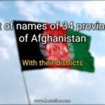 List of names of 34 provinces of Afghanistan along with their districts List of names of 34 provinces of Afghanistan along with their districts